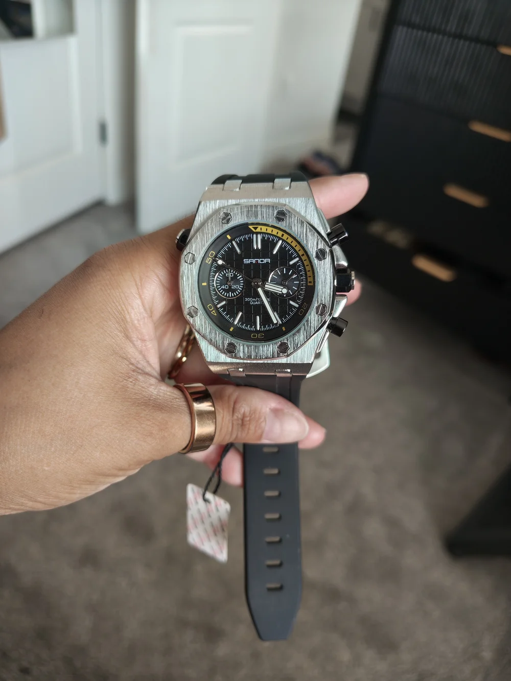 Black Silicone Strap Sports Watch